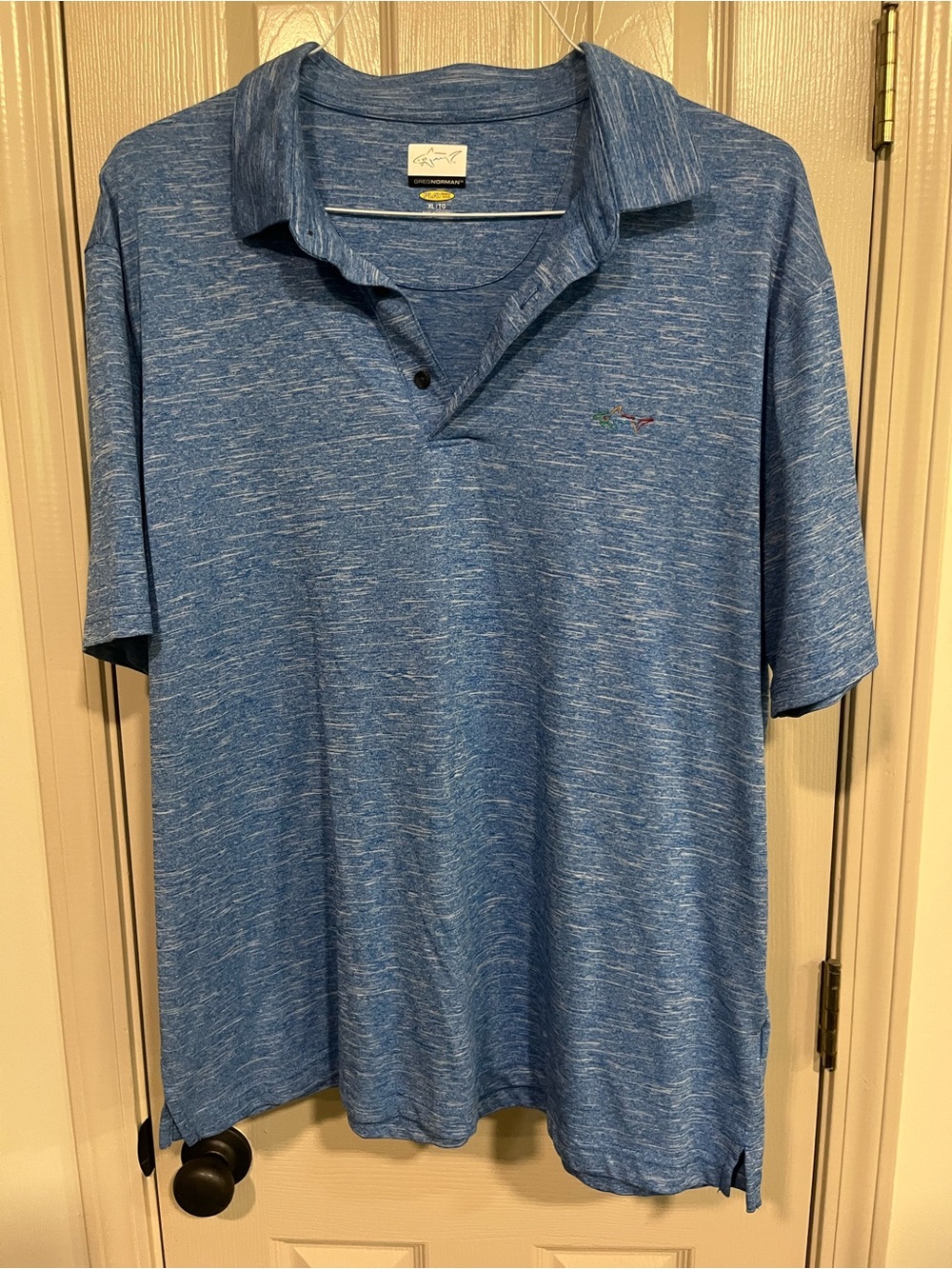 Greg Norman Collection Blue Heather Polo Shirt - Men's Short Sleeve